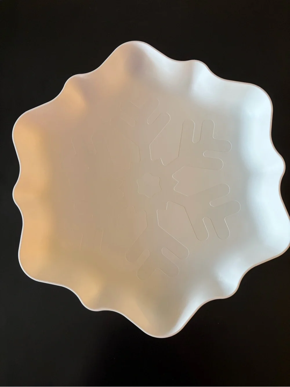 ⚡️ White Snowflake Plastic Serving Tray Winter Ski Holiday Plate 12
